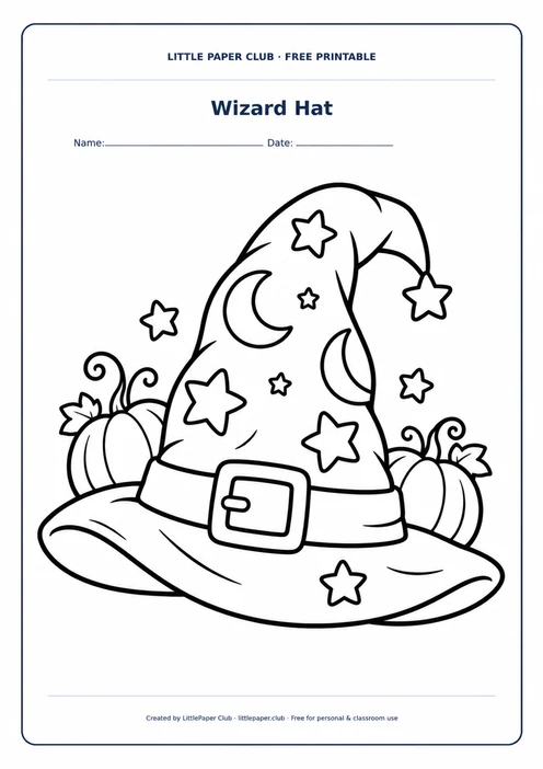 Wizard Hat Coloring Page