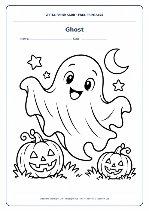 Ghost Coloring Page