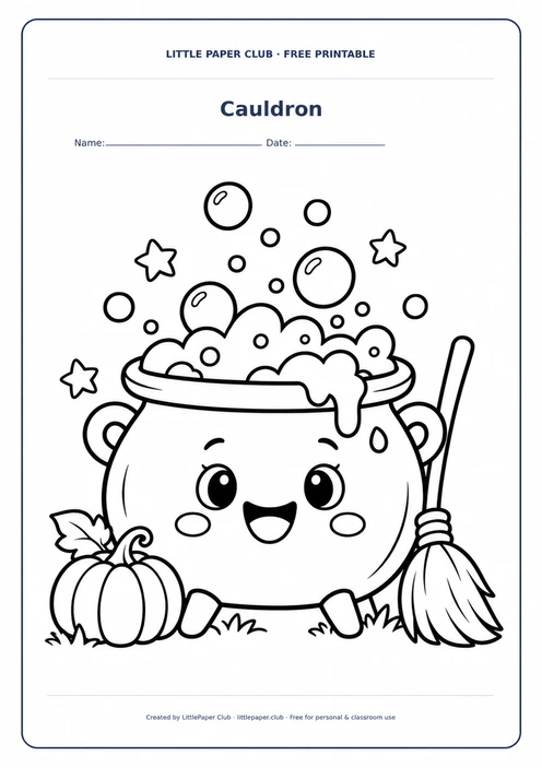 Cauldron Coloring Page