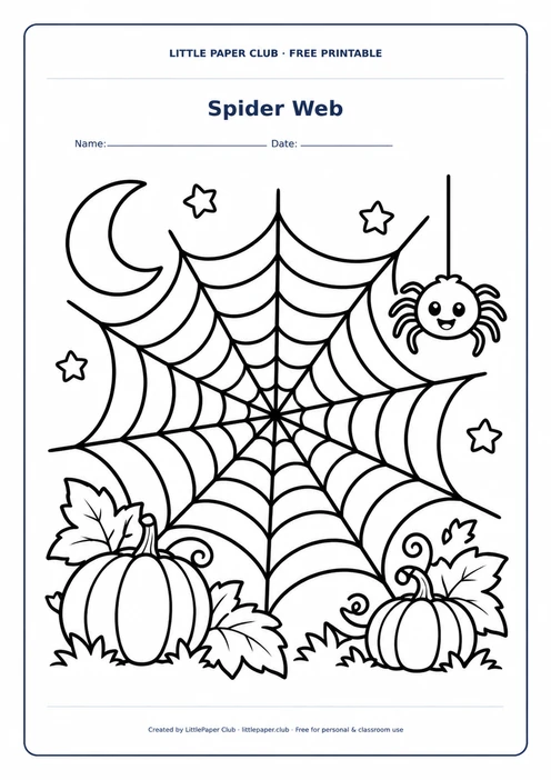 Spider Web Coloring Page