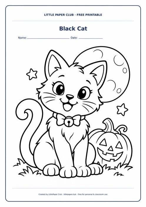 Black Cat Coloring Page