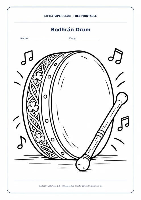 Bodhran Drum Coloring Page