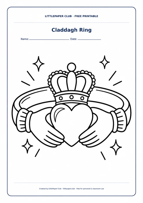 Claddagh Ring Coloring Page