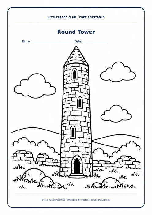 Round Tower Coloring Page