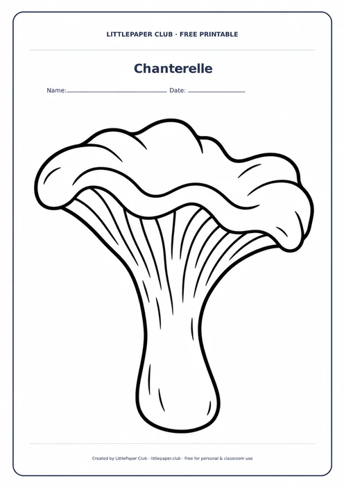 Chanterelle Coloring Page