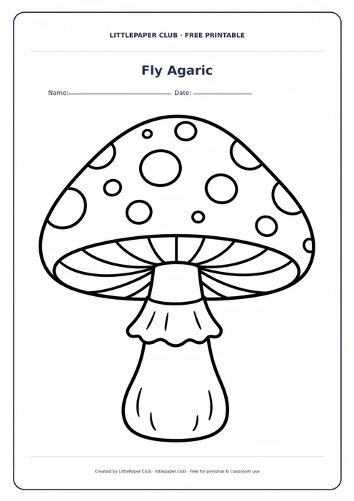 Fly Agaric Coloring Page