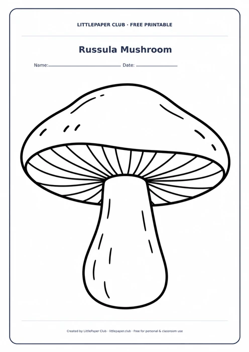 Russula Mushroom Coloring Page