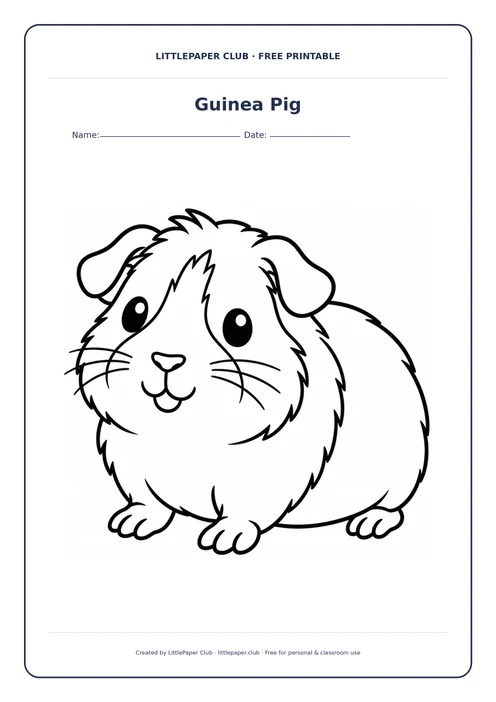 Guinea Pig Coloring Page