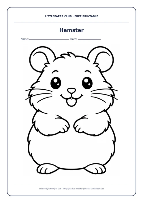 Hamster Coloring Page