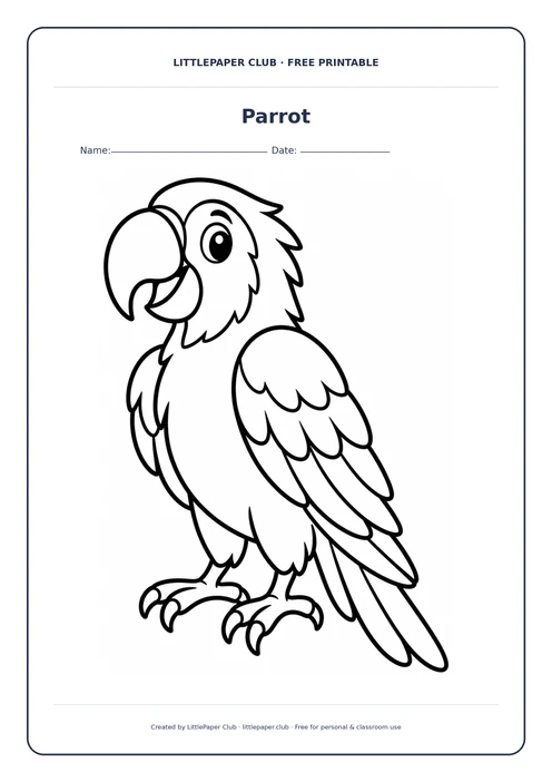 Parrot Coloring Page