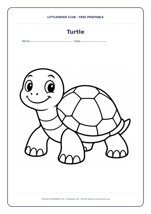 Turtle Coloring Page