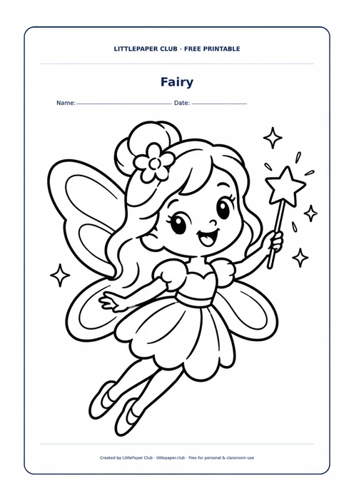 Fairy Coloring Page