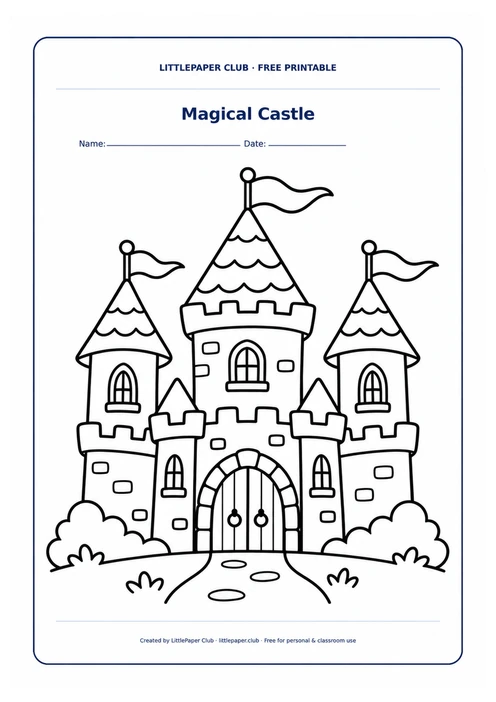 Magical Castle Coloring Page