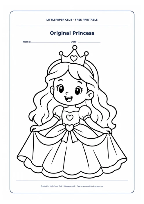 Original Princess Coloring Page