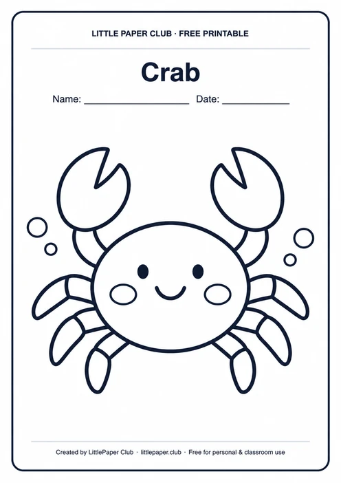 Crab Coloring Page