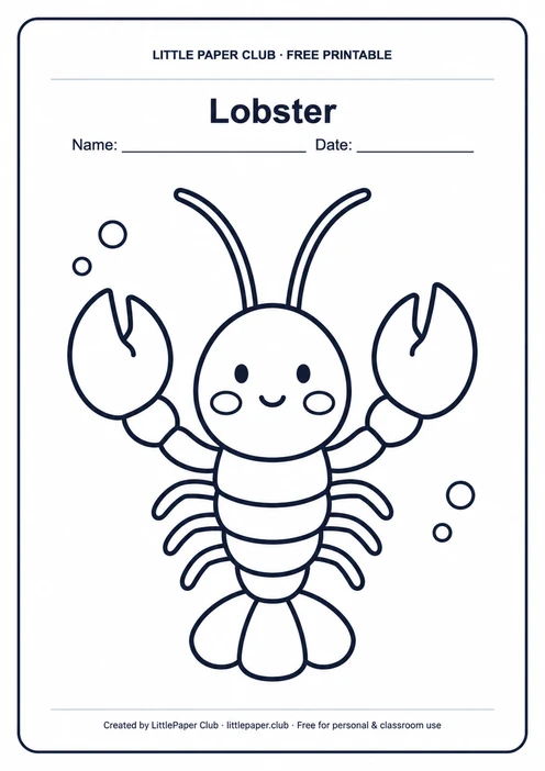 Lobster Coloring Page