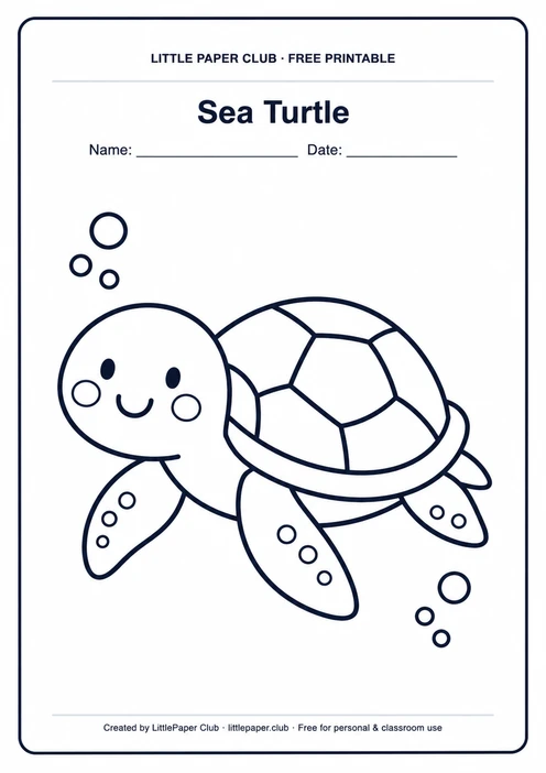 Turtle Coloring Page