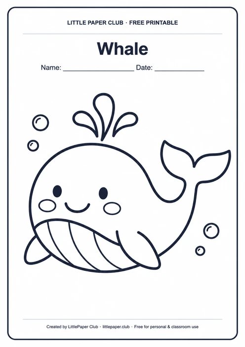 Whale Coloring Page