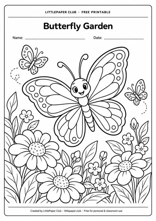 Butterfly Garden Coloring Page