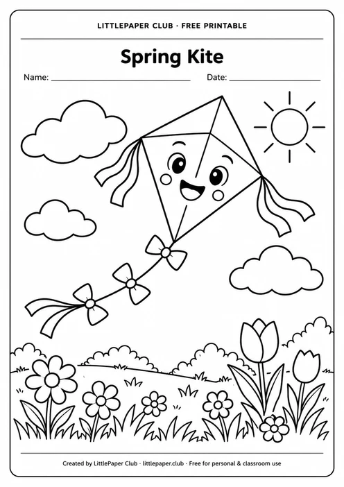 Kite Coloring Page