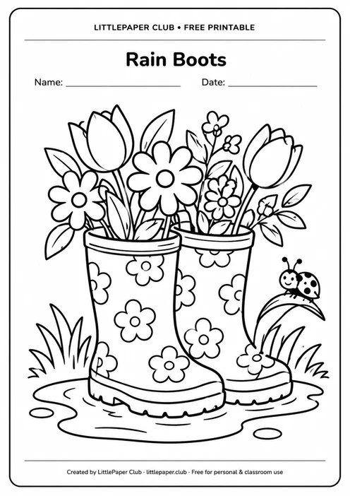 Rain Boots Coloring Page
