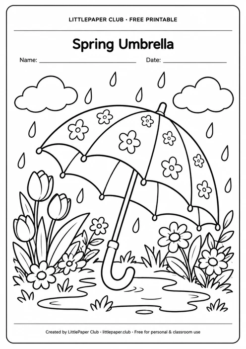 Umbrella Coloring Page