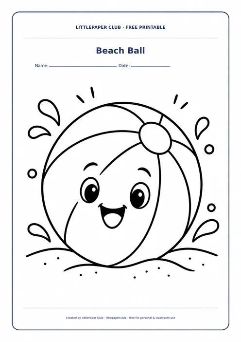 Beach Ball Coloring Page