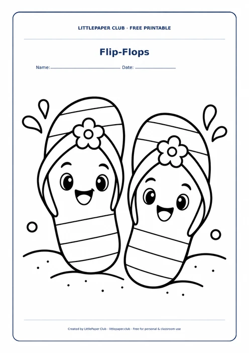 Flip Flops Coloring Page