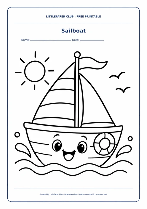 Sailboat Coloring Page