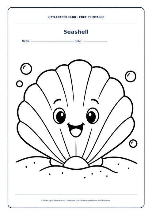 Seashell Coloring Page