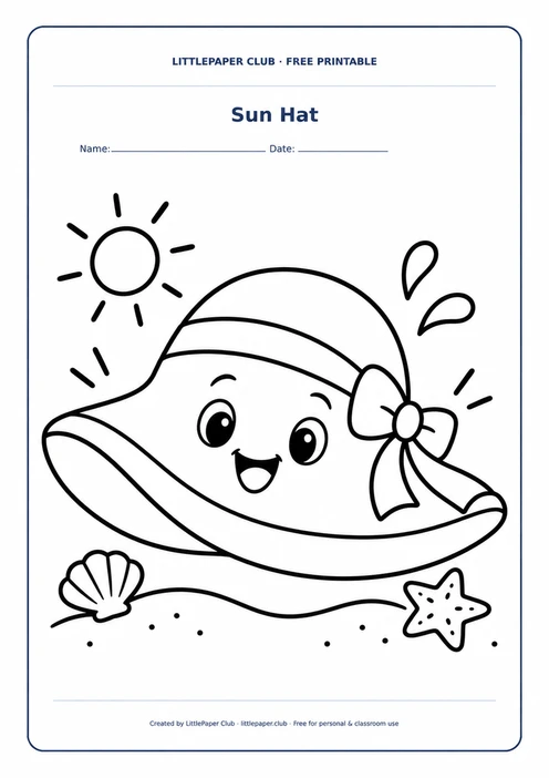Sun Hat Coloring Page