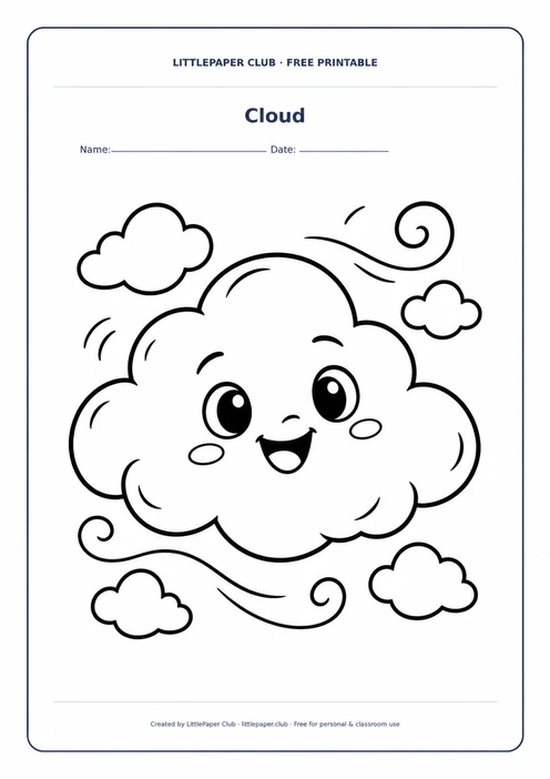 Cloud Coloring Page
