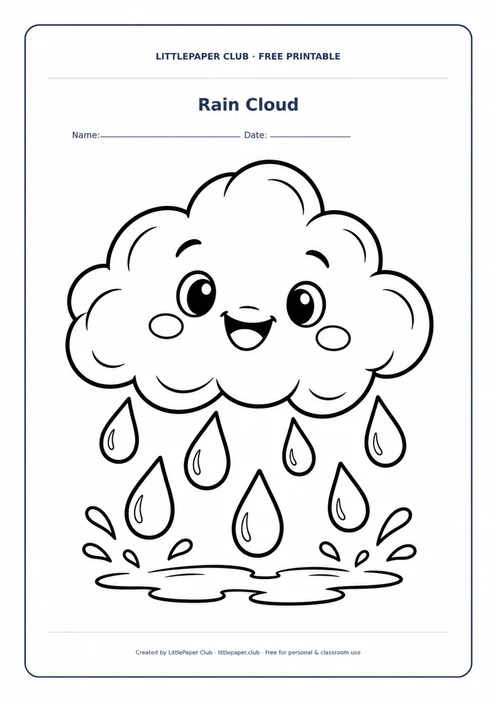 Rain Cloud Coloring Page