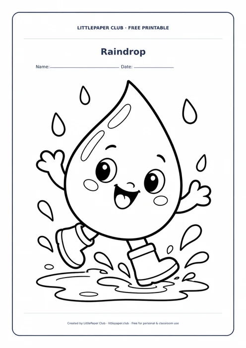Raindrop Coloring Page