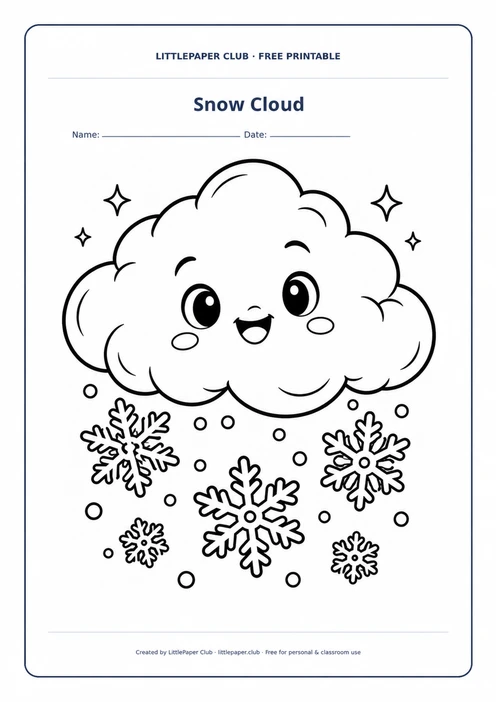 Snow Cloud Coloring Page