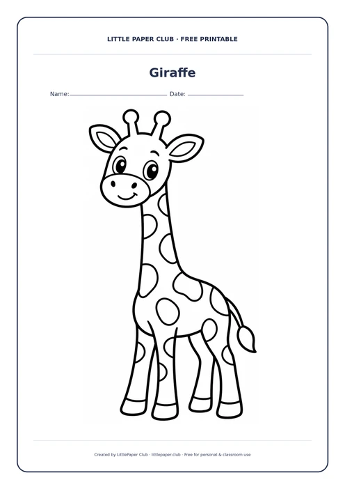Giraffe Coloring Page