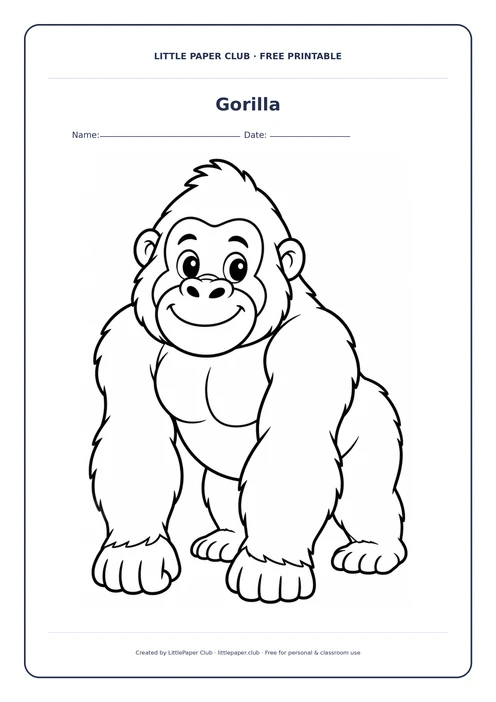 Gorilla Coloring Page