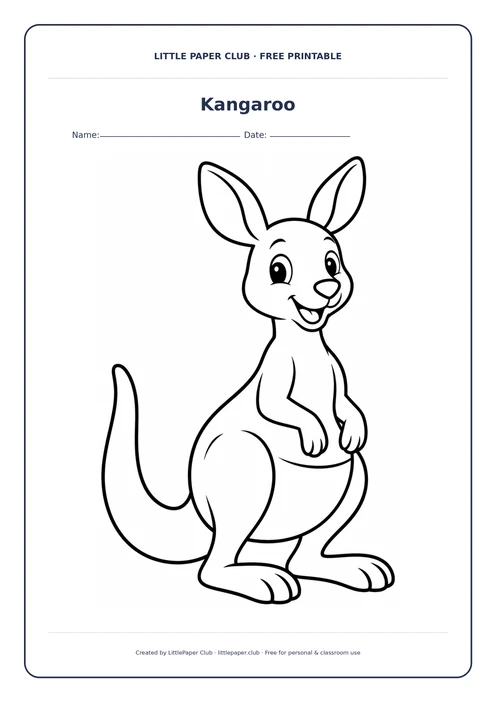 Kangaroo Coloring Page
