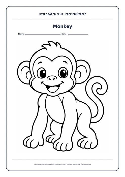 Monkey Coloring Page