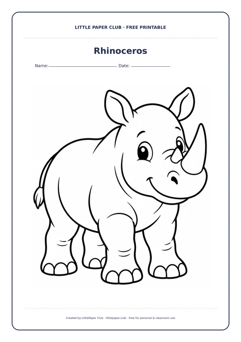 Rhinoceros Coloring Page