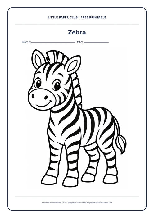Zebra Coloring Page