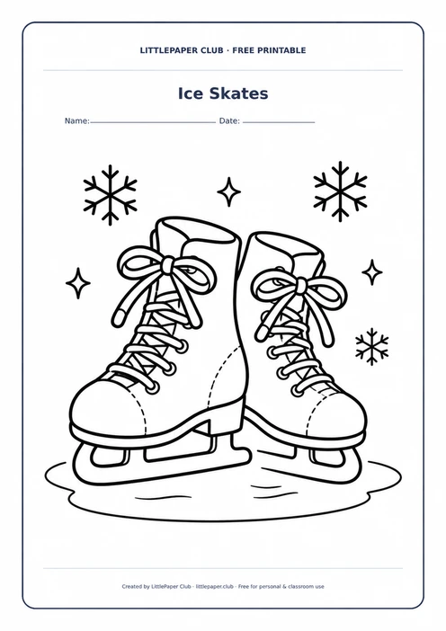 Ice Skates Coloring Page