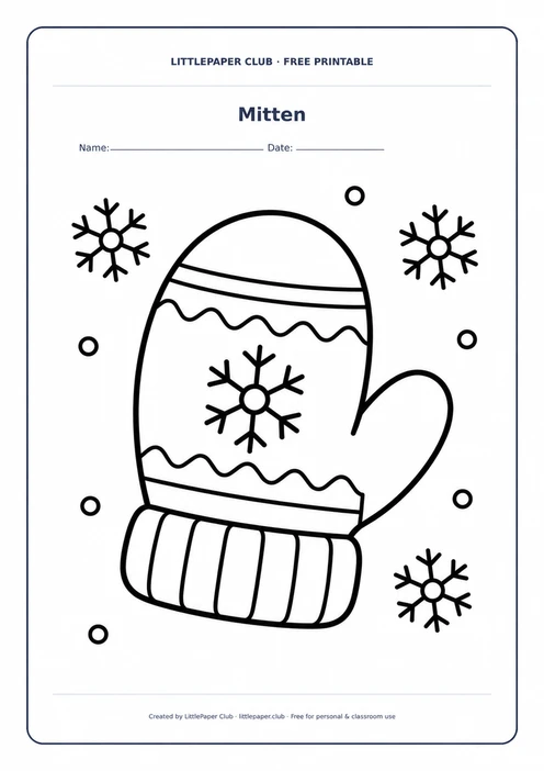 Mitten Coloring Page