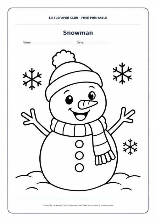 Snowman Coloring Page