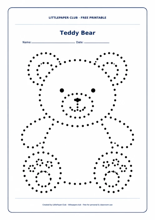 Teddy Bear Dot Tracing